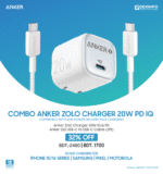 "Anker Zolo Charger 20W PD Combo – Compact, Portable, Fast Charging, IQ Technology"