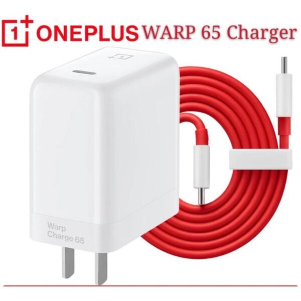 OnePlus 65W Warp Charge Power Adapter with Type-C Cable – Super Fast Charging, Compact Design, and Universal Compatibilit