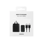 Samsung 45W 3-Pin PD Power Adapter with 1.8m C to C Cable – Super Fast Charging, Compact Design, Universal Compatibility