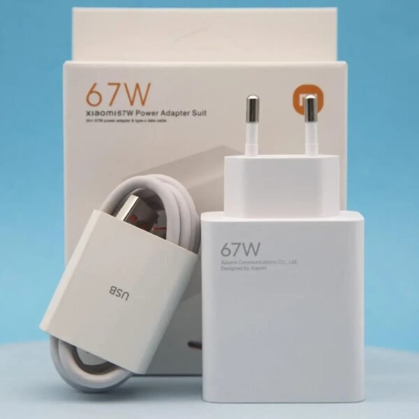 Xiaomi 67W 5A USB-C Power Adapter with Cable – Super Fast Charging, Compact Design, Universal Compatibility